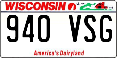 WI license plate 940VSG