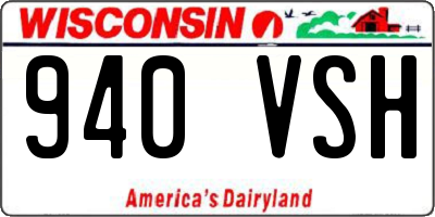 WI license plate 940VSH