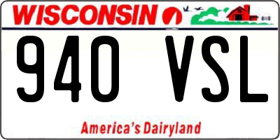 WI license plate 940VSL