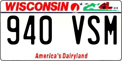 WI license plate 940VSM