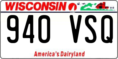 WI license plate 940VSQ