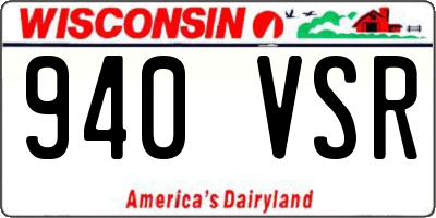 WI license plate 940VSR