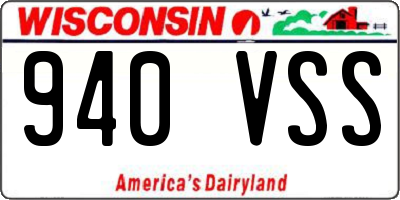 WI license plate 940VSS