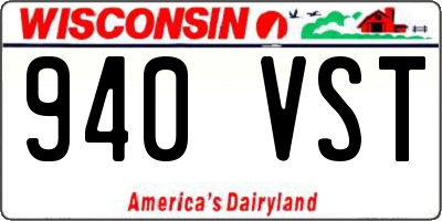 WI license plate 940VST