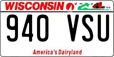 WI license plate 940VSU
