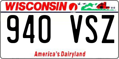 WI license plate 940VSZ