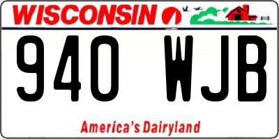 WI license plate 940WJB