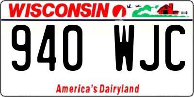 WI license plate 940WJC