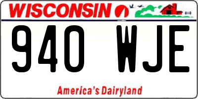 WI license plate 940WJE
