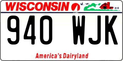 WI license plate 940WJK