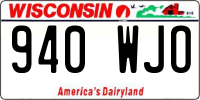 WI license plate 940WJO