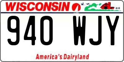 WI license plate 940WJY