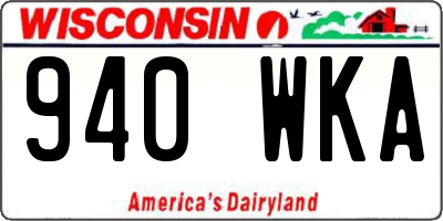 WI license plate 940WKA