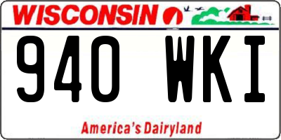 WI license plate 940WKI