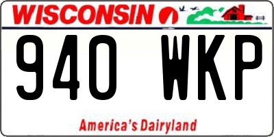 WI license plate 940WKP