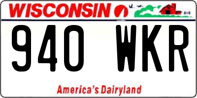 WI license plate 940WKR