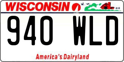 WI license plate 940WLD