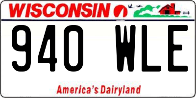 WI license plate 940WLE