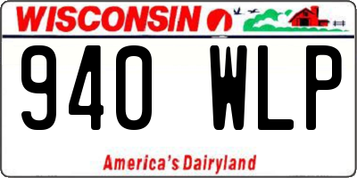 WI license plate 940WLP