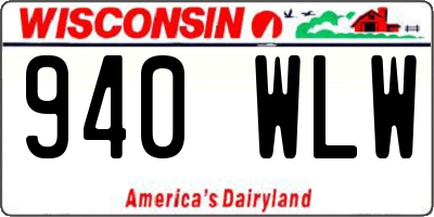 WI license plate 940WLW