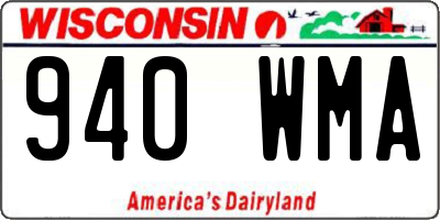 WI license plate 940WMA