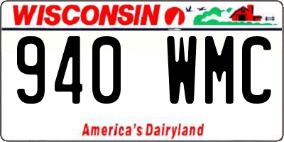 WI license plate 940WMC