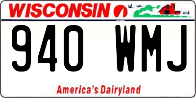 WI license plate 940WMJ