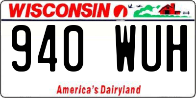 WI license plate 940WUH
