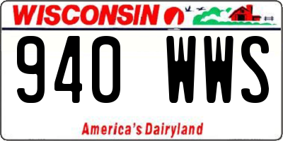 WI license plate 940WWS