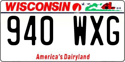 WI license plate 940WXG