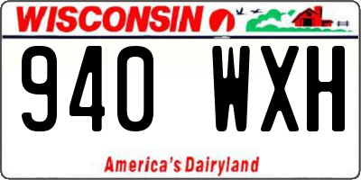 WI license plate 940WXH