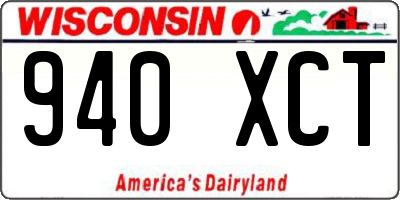 WI license plate 940XCT