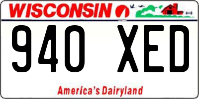 WI license plate 940XED