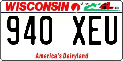 WI license plate 940XEU