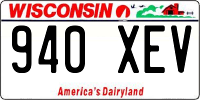 WI license plate 940XEV