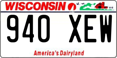 WI license plate 940XEW