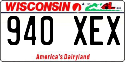 WI license plate 940XEX