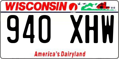 WI license plate 940XHW