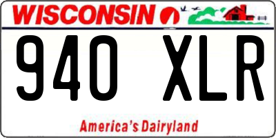 WI license plate 940XLR