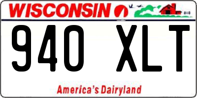 WI license plate 940XLT