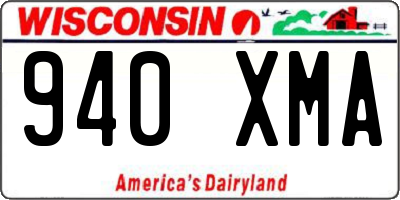 WI license plate 940XMA
