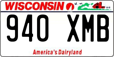 WI license plate 940XMB