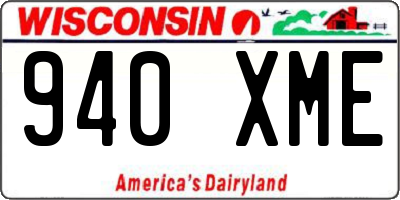 WI license plate 940XME