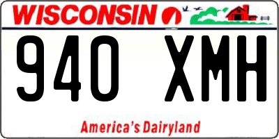 WI license plate 940XMH
