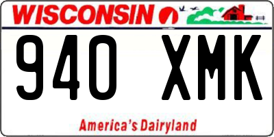 WI license plate 940XMK