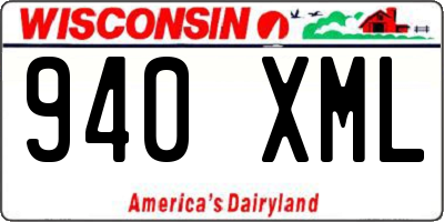WI license plate 940XML