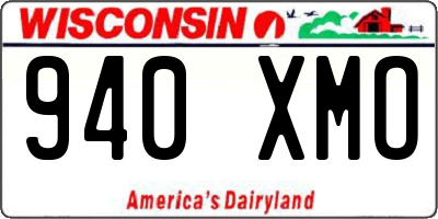 WI license plate 940XMO