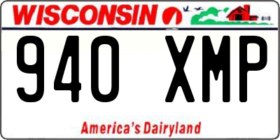 WI license plate 940XMP