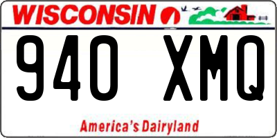 WI license plate 940XMQ