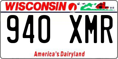 WI license plate 940XMR